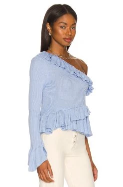 Summer 2022 NEW Rosangela One Shoulder Ruffle Sweater